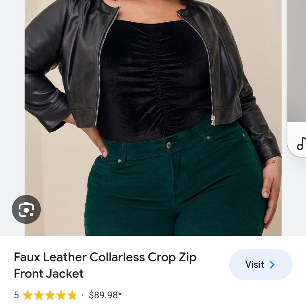 Torrid Cropped FAUX LEATHER Jacket 3X